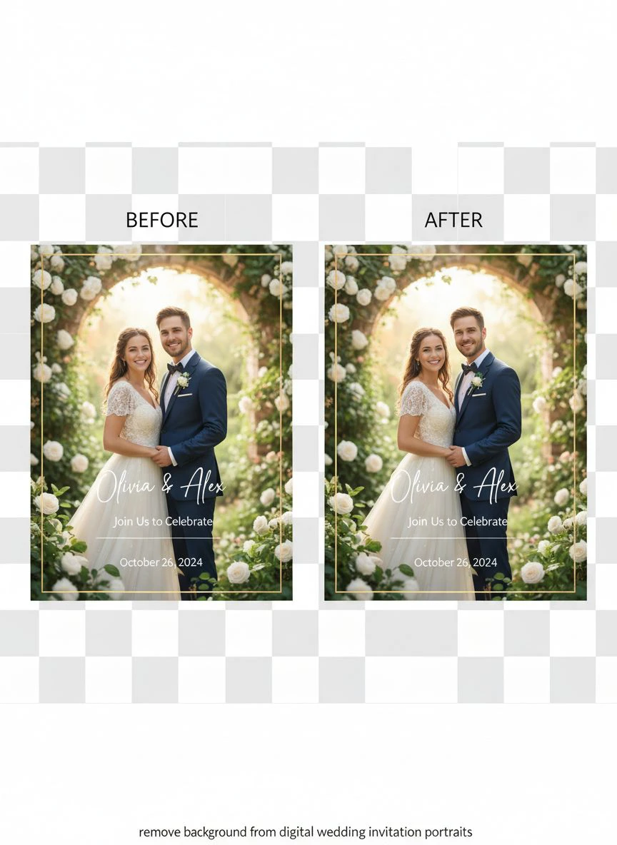 remove background from digital wedding invitation portraits - Professional Guide